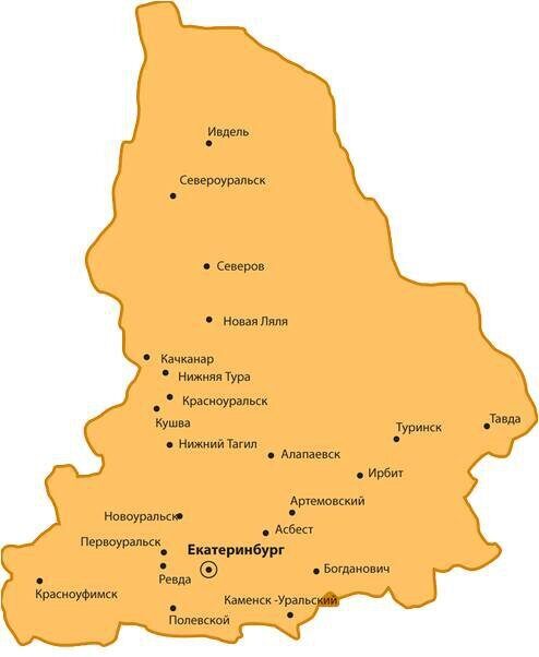 карта свердловской области